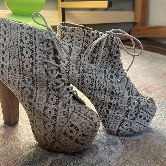 Jeffery Campbell white lace platform Litas size 7.5 - Picture 2 of 5